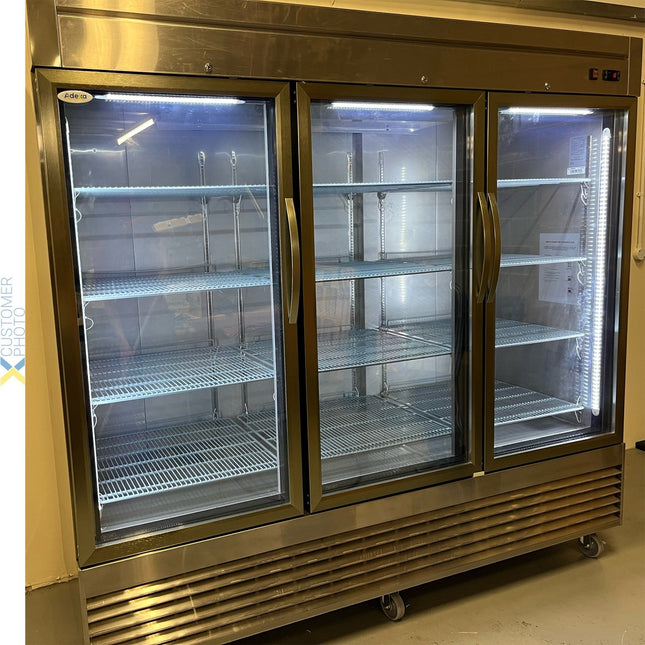 1800lt Commercial Upright Refrigerator Triple Glass Door Stainless Steel |  D83 Rgs3