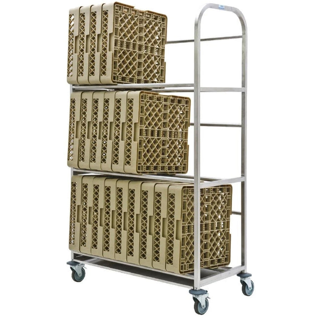 Commercial Drip Dry Trolley For Dishwasher Baskets Stainless Steel 30 Baskets 1070x470x1705mm |  Ddt30