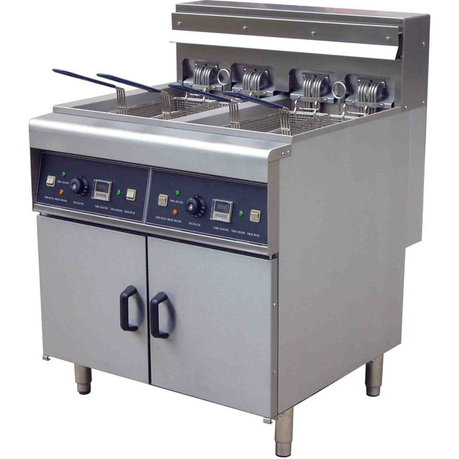 Professional Free Standing Electric Fryer Twin Tank 28 L + 28 L |  Df28 L2