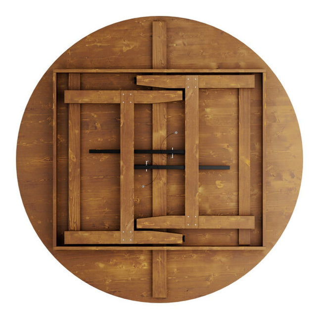 Vineyard Folding Catering Table Round 5ft Pine Wood 1500x760mm |  Dgw003260 R