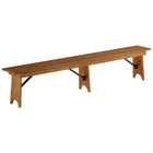 Vineyard Folding Bench 8ft Pine Wood 2400x300x457mm |  Dgw00339612. Minimum Pack of 2 order required