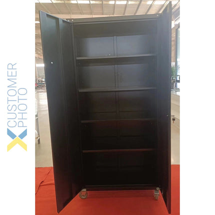 Commercial Storage Cabinet With Wheels Black 900x450x1880mm |  Dl17