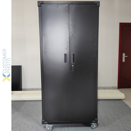 Commercial Storage Cabinet With Wheels Black 800x420x1820mm |  Dl18 X