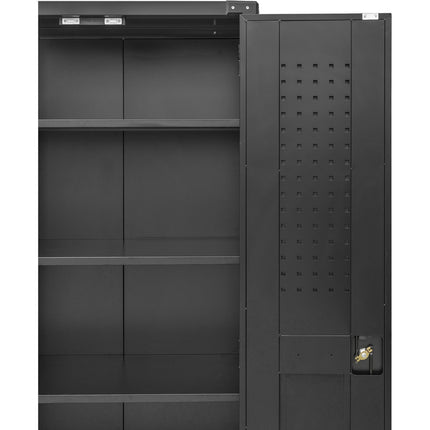 Commercial Storage Cabinet With Wheels Black 800x420x1820mm |  Dl18 X