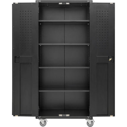 Commercial Storage Cabinet With Wheels Black 800x420x1820mm |  Dl18 X