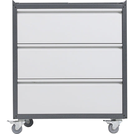 Commercial Storage Cabinet With Wheels 3 Drawers Grey Steel 770x460x900mm |  Dl3