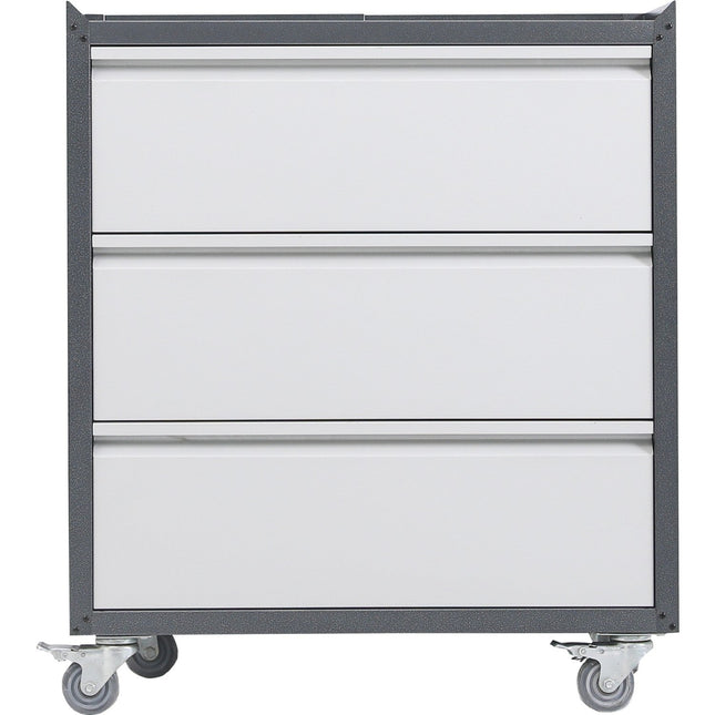 Commercial Storage Cabinet With Wheels 3 Drawers Grey Steel 770x460x900mm |  Dl3