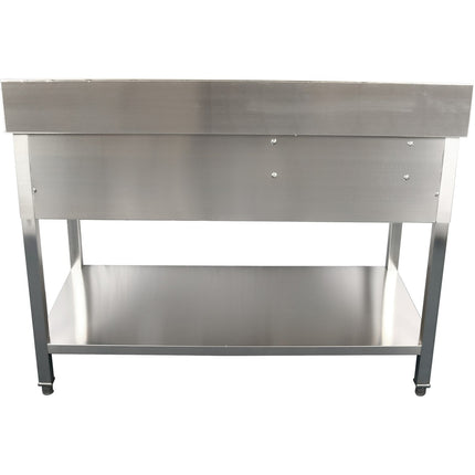 Commercial Sink Stainless Steel 1200x600x950mm 1 Bowl To The Right 1 Drawer Splashback | Dsa120601 Dr