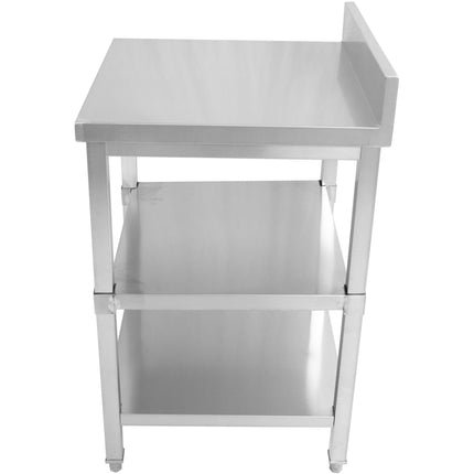 Commercial Work Table Stainless Steel 3 Tiers Backsplash Square Legs 2200x600x900mm |  Dw3 T22060 B