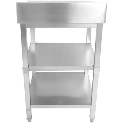 Commercial Work Table Stainless Steel 3 Tiers Backsplash Square Legs 2200x600x900mm |  Dw3 T22060 B