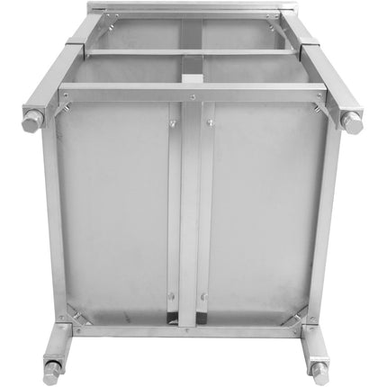 Commercial Work Table Stainless Steel 3 Tiers Backsplash Square Legs 2200x600x900mm |  Dw3 T22060 B