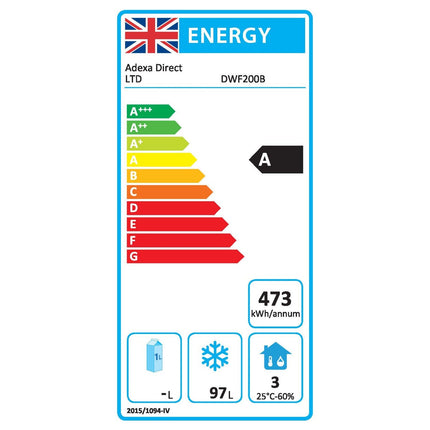 200lt Commercial Freezer Undercounter Black Single Door |  Dwf200 B