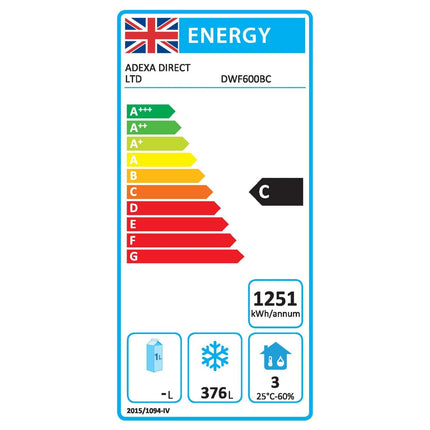 600lt Commercial Freezer Upright Cabinet Black Single Door |  Dwf600 Bc