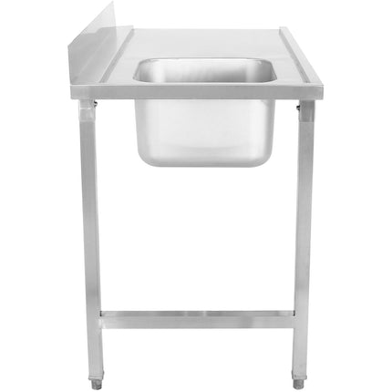 Loading Table Left Side 1200x650x850mm With Sink With Splashback Stainless Steel | Dwita1265 L