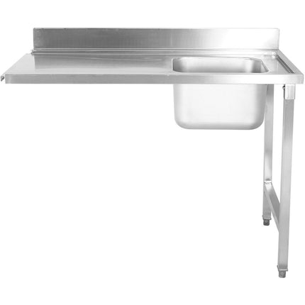 Loading Table Right Side 1200x650x850mm With Sink With Splashback Stainless Steel | Dwita1265 R