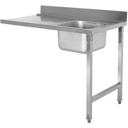 Loading Table Right Side 1200x650x850mm With Sink With Splashback Stainless Steel | Dwita1265 R