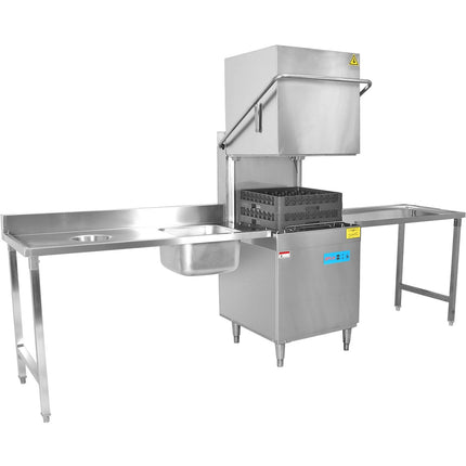Loading Table Right Side 1400x650x850mm With Sink With Waste Hole With Splashback Stainless Steel |  Dwitc1465 L