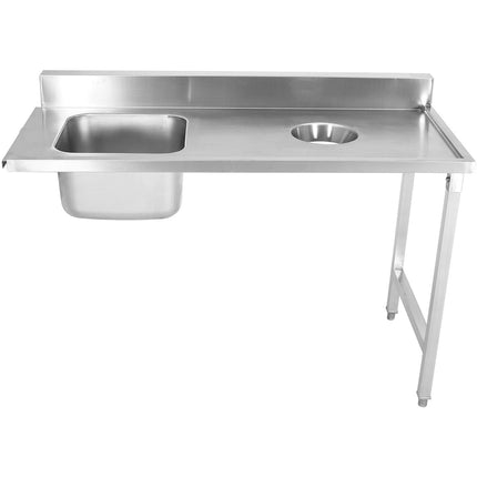 Loading Table Reft Side Stainless Steel With Sink &Amp; Waste Hole &Amp; Splashback 1400x650x850mm | Dwitc1465 R