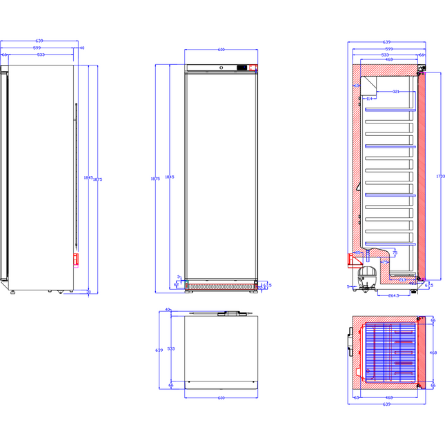 400lt Commercial Freezer Upright Cabinet Single Door Black |  Dwf400 Bc