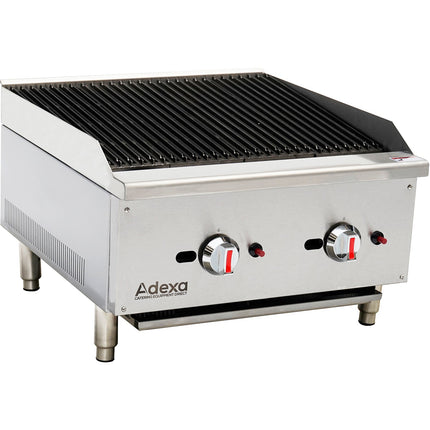 Professional Natural Gas Chargrill 2 Burners 15k W |  Ecb24 S