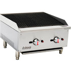 Professional Natural Gas Chargrill 2 Burners 15k W |  Ecb24 S