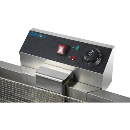 Commercial Fryer Single Tank Dual Zone Electric 26 Litre 7.8k W Countertop Drainage Tap |  Ef26 L