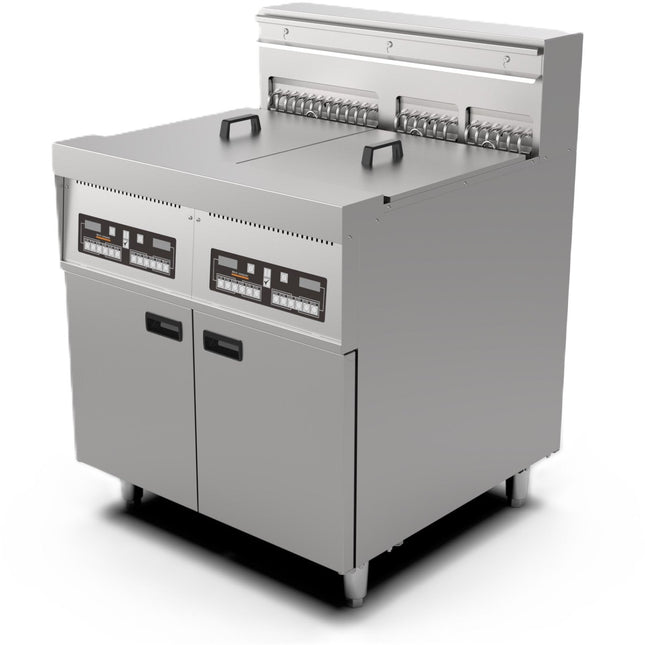 Professional Free Standing Electric Fryer Triple Tank (28 L + 2 X 14 L) 800x800x1100 Mm | Ef18 C2