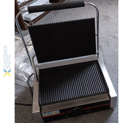 Heavy Duty Large Panini Contact Grill 2.2k W Ribbed | Eg02 A