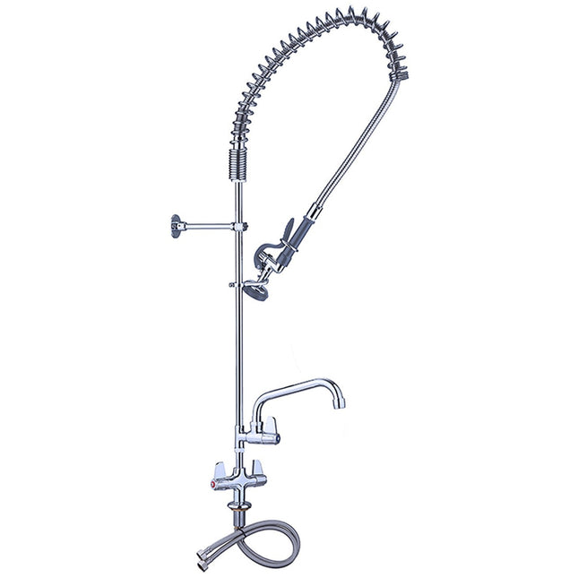 Pre Rinse Spray Unit With Swing Faucet Deck Mount Double Inlet Height 1000mm Stainless Steel |  Eq2801 A12