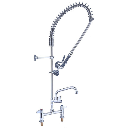 8&Quot; Desk Mount Mixing Faucet With 20&Quot; Riser &Amp; 37&Quot; Flexible Hose &Amp; Spray Valve &Amp; 12&Quot; Swing Nozzle Chrome Plated Brass | Eq2805 A12