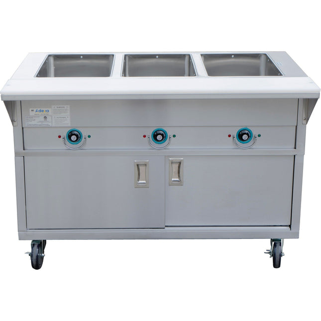 Mobile Bain Marie With Cupboard 3x Gn1/1 |  Est3 Swcbsd