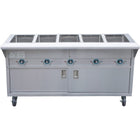 Mobile Servery Steam Table With Cupboard 5x Gn1/1 | Est5 Swcbsd