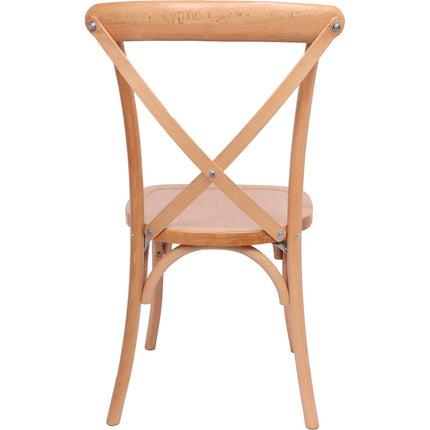 Beech Wood Cross Back Dining Chair With Wooden Seat |  F1011 Bw