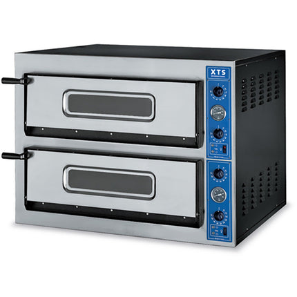 Italian Premium Electric Pizza Oven Thermometer 2 All Refractory Stone Chambers 720x720mm Capacity 4+4 Pizzas At 14&Quot; 230 V | Xts F260 Xraps