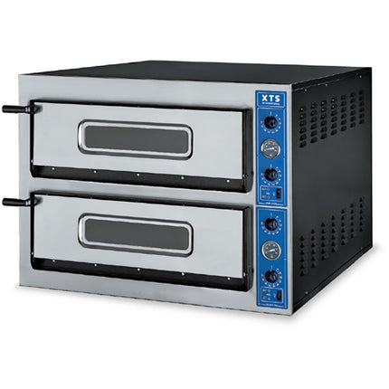 Italian Premium Electric Pizza Oven Thermometer 2 All Refractory Stone Chambers 720x1080mm Capacity 6+6 Pizzas At 14&Quot; 230 V | Xts F290 Xraps