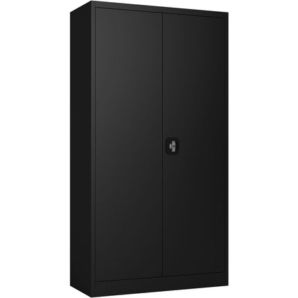 Commercial Steel Black Storage Cupboard With 4 Shelves And Lock 800x400x1800mm |  Fca18 Black