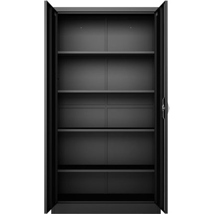 Commercial Steel Black Storage Cupboard With 4 Shelves And Lock 800x400x1800mm |  Fca18 Black
