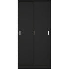 Commercial Sliding Door Steel Black Storage Cupboard With 4 Shelves And Lock 900x400x1850mm |  Fcc18 Black