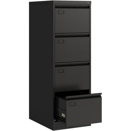 Professional Black Filing Cabinet 4 Drawer 452x620x1330mm |  Fcd4 Ablack
