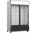 Commercial Display Refrigerator With Double Sliding Glass Door &Amp; Canopy 1050 Litres Black |  Fcls133 Asa