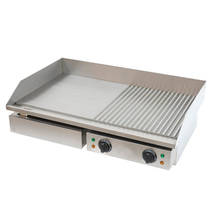 Commercial Griddle Smooth/Ribbed 730x500x230mm 4.4k W Electric |  Ft822