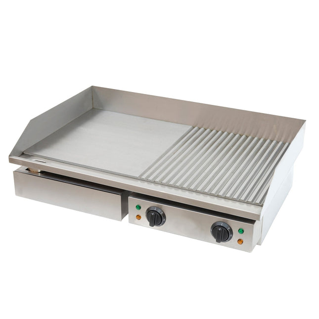 Commercial Griddle Smooth/Ribbed 730x500x230mm 4.4k W Electric |  Ft822