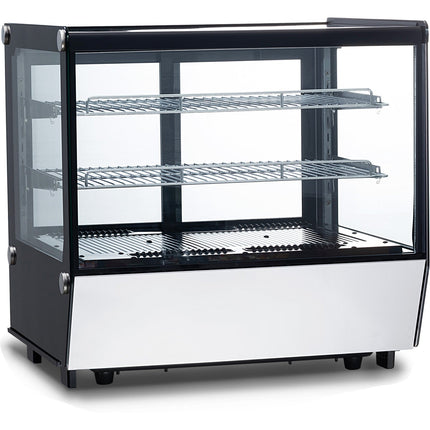 Display Merchandiser Fridge Countertop 160 Litres 2 Shelves Black &Amp; Stainless Steel |  Ftw160 Z