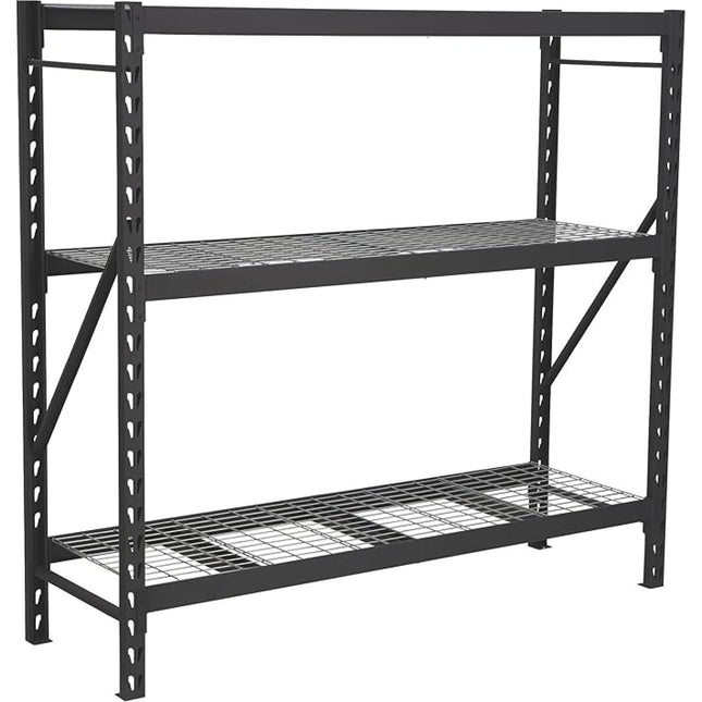 Industrial Heavy Duty Shelving Unit Powder Coated Steel 1960x610x1830mm 3 Shelves Black |  Fuji405