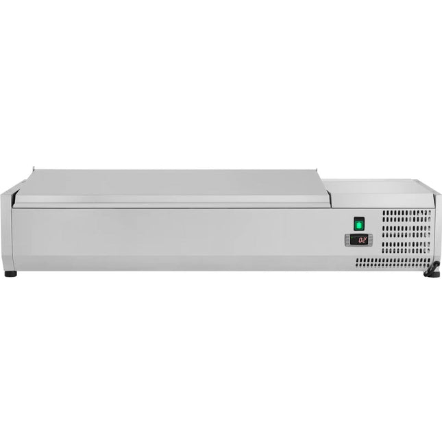 Refrigerated Servery Prep Top 1400mm 6x Gn1/3 Depth 380mm Stainless Steel Lid |  Thvd1400/380