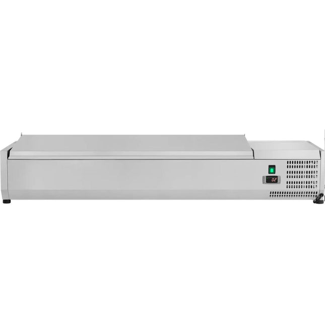 Refrigerated Servery Prep Top 1500mm 6x Gn1/3 Depth 380mm Stainless Steel Lid | Vrx1500/380 Ss