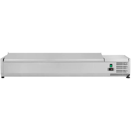 Refrigerated Servery Prep Top 1600mm 7x Gn1/3 Stainless Steel Lid |  Ga516