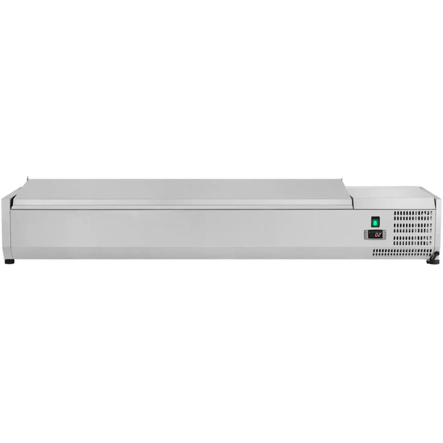 Refrigerated Servery Prep Top 1600mm 7x Gn1/3 Stainless Steel Lid |  Ga516