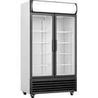Commercial Twin Bottle Cooler Upright 730 Litres Fan Assisted Cooling Hinged Glass Doors Black&Amp;White |  Gdr444