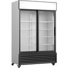 Commercial Twin Bottle Cooler Upright 730 Litres Fan Assisted Cooling Sliding Glass Doors Black&Amp;White |  Gdr555